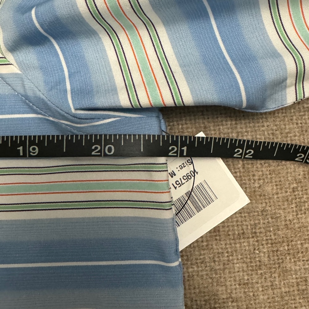Prada Camica Celeste Short Striped Blue Sleeved Shirt - Picture 5 of 5